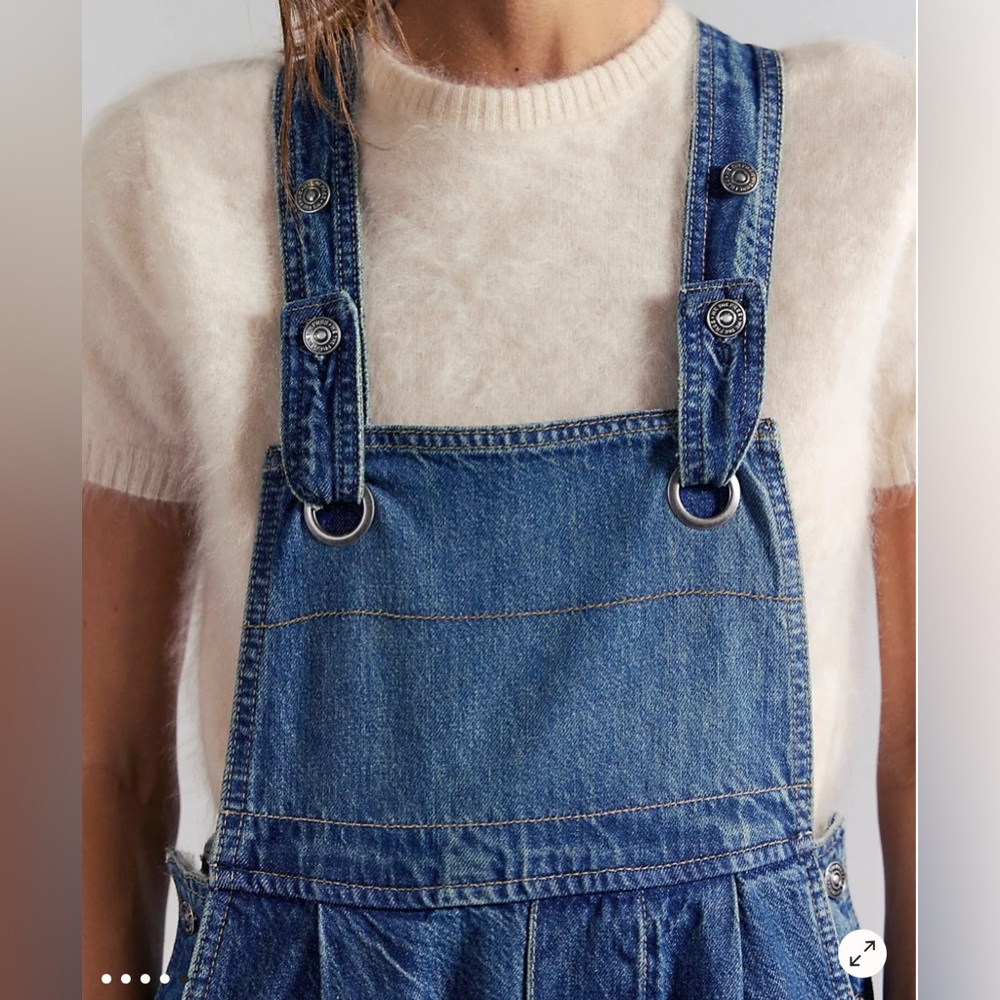 FREE PEOPLE WE THE FREE RAMBLER OVERALLS SIZE X-LARGE AFTER MIDNIGHT NWT - Picture 3 of 14